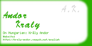 andor kraly business card