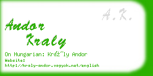 andor kraly business card
